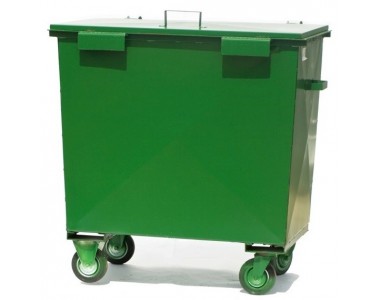 Мусорный контейнер металлический 1,1м3  с крышкой и колесами