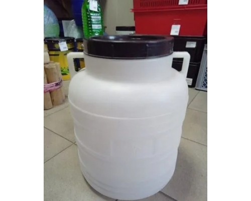 Белый пищевой круглый бидон - 30 литров