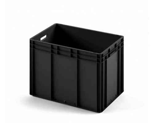 Пластиковый ящик, черный с гладким дном  (ЕС-6442) - 600х400х420мм