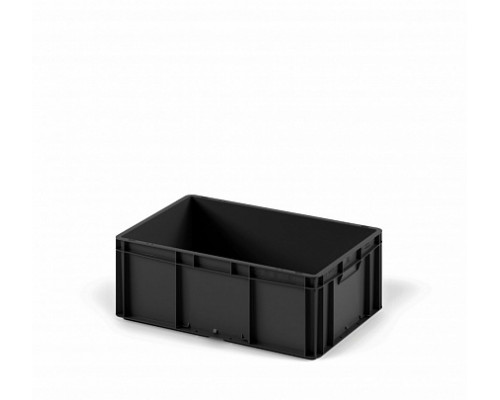 Пластиковый ящик, черный с гладким дном (EC-6422) - 600х400х220мм