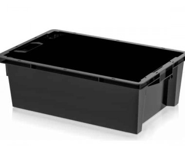 Ящик пластиковый 600х400х220мм (EC-6422) черный с гладким дном